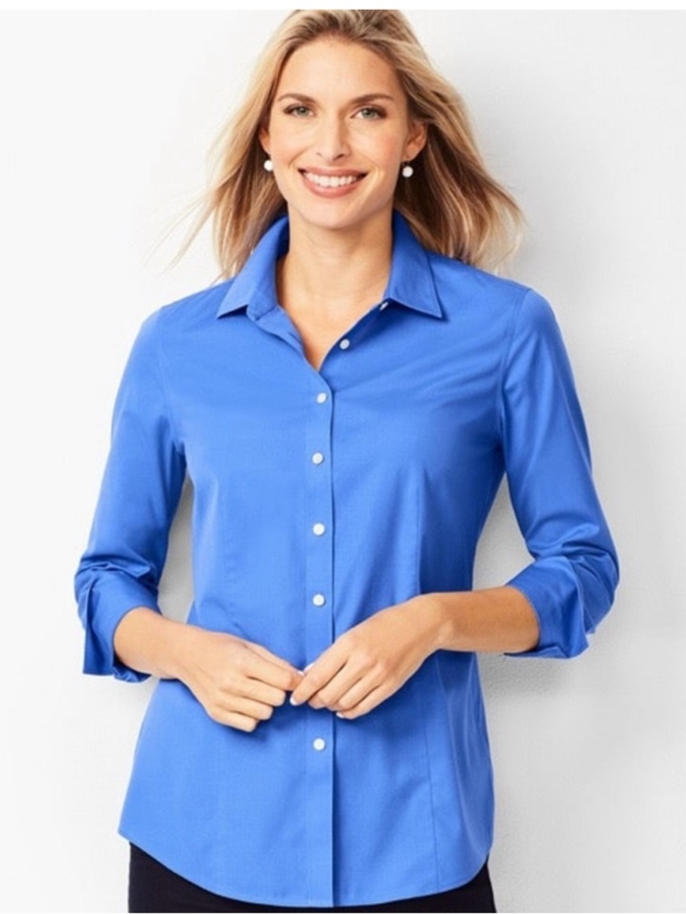LIKE NEW Talbots Women's Button-Down Shirt in Royal Blue